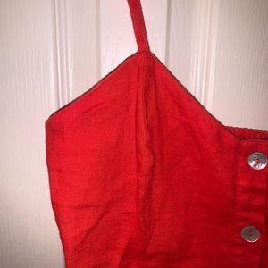 Red button down dress with pockets